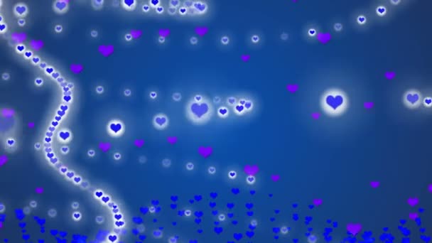 Wedding loop background, abstract motion, heart blue — Stock Video