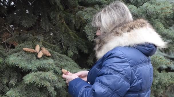 Vrouw op zoek hobbels — Stockvideo