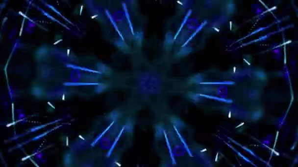 多くの小さな要素から成っている青い回転の抽象的な背景 — ストック動画