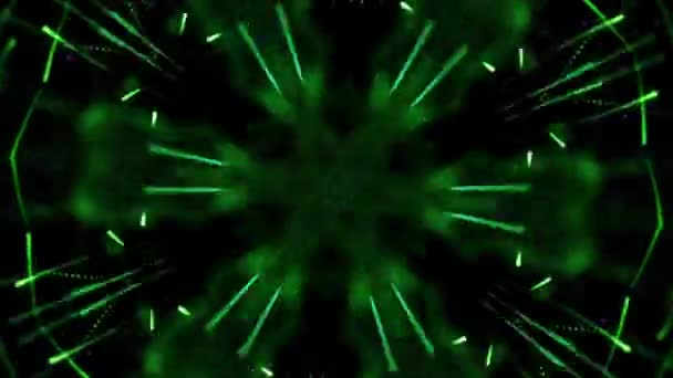 多くの小さな要素から成っている緑色の回転の抽象的な背景 — ストック動画