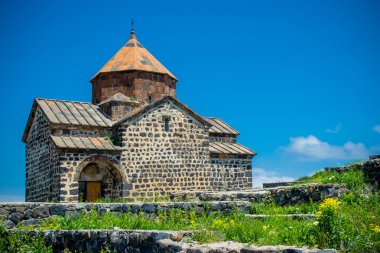 Church on Sevan lake clipart