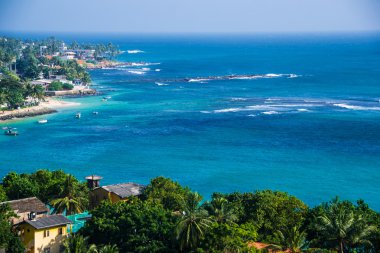 güzel üstten görünüm Unawatuna Sri Lanka, yatay