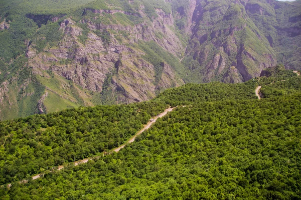 Jalan Mountain serpentine, Armenia, Tatev — Stok Foto