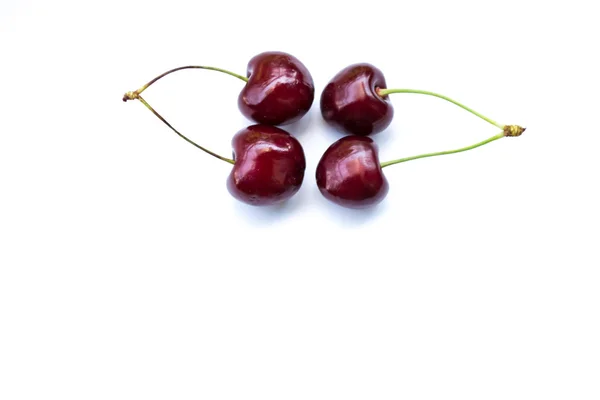 Two couple sweet cherries, isolated — Stock Photo, Image