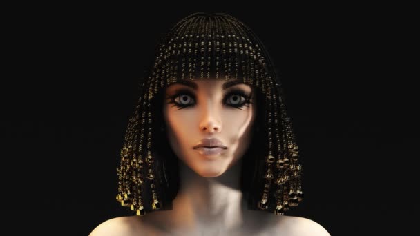 Animation 3D d'un visage féminin avec masque de protection Vidéo De Stock