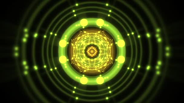 宇宙レーザークラブの背景にある抽象的なネオン幾何学的形状 — ストック動画