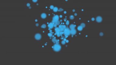 animasyon sineği soyut sarı ve mavi bokeh ve parlak arkaplandaki parçacıklar