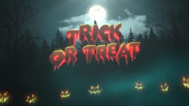 animasyon metni şaka mı şeker mi ve mistik animasyon cadılar bayramı arkaplanı