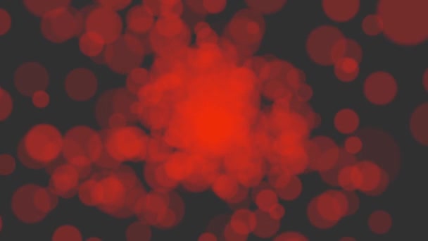 Animacja mucha abstrakcyjny czerwony bokeh i cząstki na błyszczącym tle — Wideo stockowe