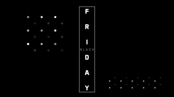 Animazione intro testo nero venerdì moda e minimalismo sfondo — Video Stock