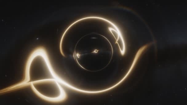 Animáció egy féregjárat mellett egy szupermasszív fekete lyuk — Stock videók