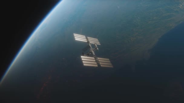 Animação da estação espacial internacional — Vídeo de Stock