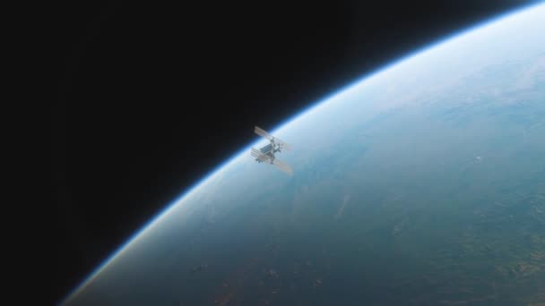 Animación de la estación espacial internacional — Vídeo de stock