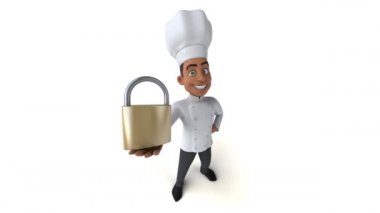 Eğlenceli 3D karikatür şefi