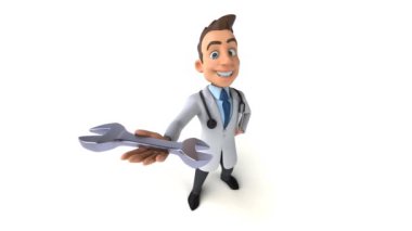 Eğlenceli 3D karikatür doktoru