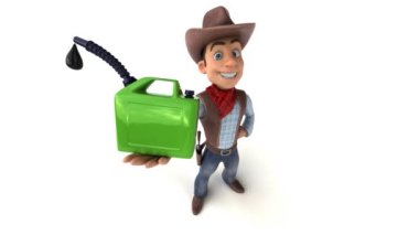eğlenceli 3D çizgi film eğlenceli kovboy alfa kanalı ile
