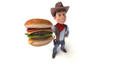 eğlenceli 3D çizgi film eğlenceli kovboy alfa kanalı ile