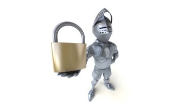 eğlenceli 3D karikatür şövalyesi alfa kanalı ile