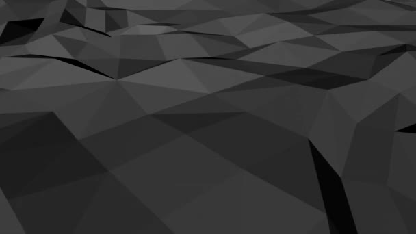 Темно-черный низкий поли абстрактный фон — стоковое видео