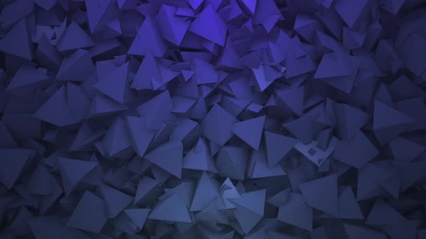 Mörkblå trianglar former abstrakt geometrisk bakgrund — Stockvideo