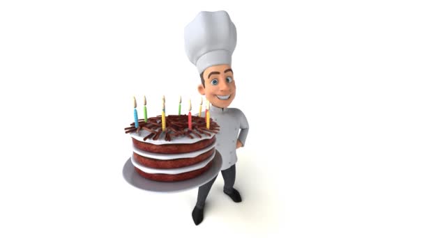 Divertido chef de dibujos animados 3d — Vídeo de stock