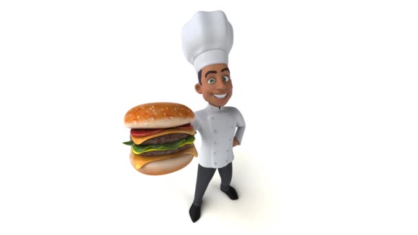 Divertido chef de dibujos animados 3d — Vídeos de Stock