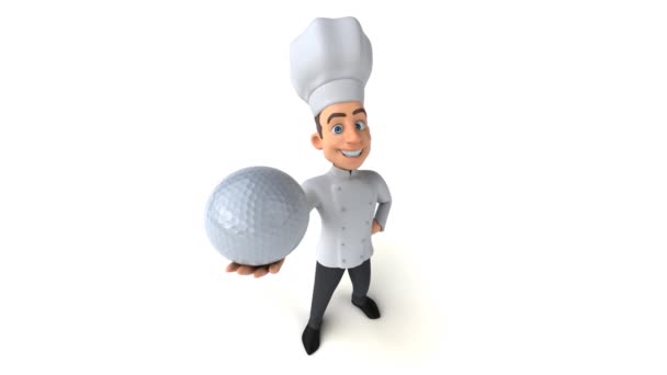 Divertido chef de dibujos animados 3d — Vídeo de stock