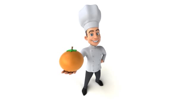 Divertido chef de dibujos animados 3d — Vídeo de stock