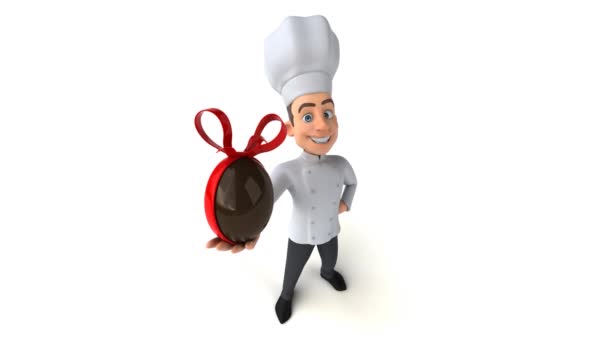 Divertido chef de dibujos animados 3d — Vídeo de stock