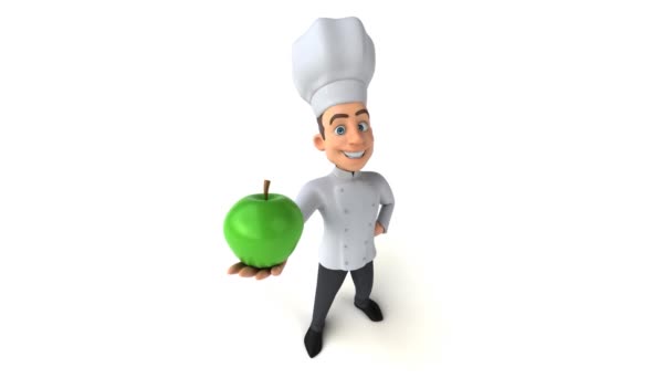 Divertido chef de dibujos animados 3d — Vídeos de Stock
