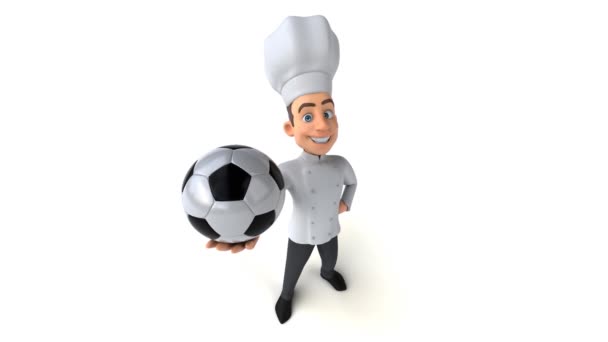 Divertido chef de dibujos animados 3d — Vídeo de stock