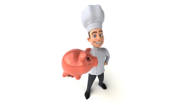 Divertido chef de dibujos animados 3d — Vídeo de stock