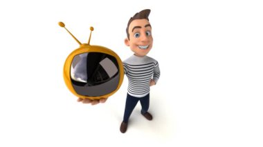 eğlenceli 3D karikatür adam alfa kanallı