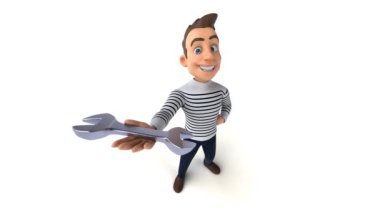 eğlenceli 3D karikatür adam alfa kanallı