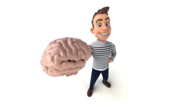 eğlenceli 3D karikatür adam alfa kanallı