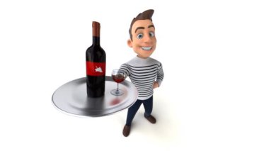 eğlenceli 3D karikatür adam alfa kanallı