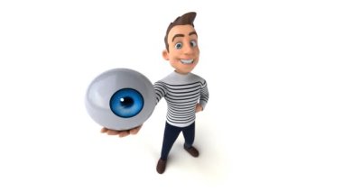 eğlenceli 3D karikatür adam alfa kanallı