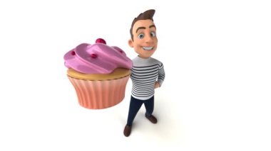 eğlenceli 3D karikatür adam alfa kanallı