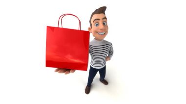 eğlenceli 3D karikatür adam alfa kanallı