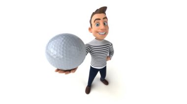 eğlenceli 3D karikatür adam alfa kanallı