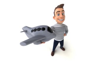 eğlenceli 3D karikatür adam alfa kanallı