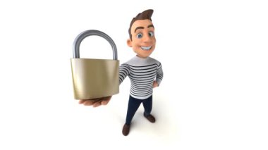 eğlenceli 3D karikatür adam alfa kanallı