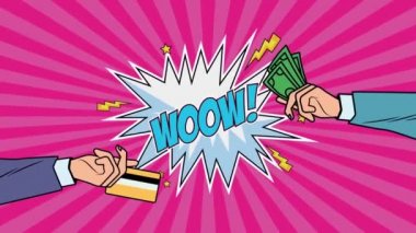 el işadamı kredi kartını kaldırıyor 4k video animasyonu