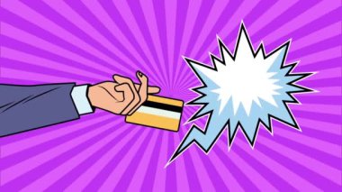 el işadamı kredi kartını kaldırıyor 4k video animasyonu