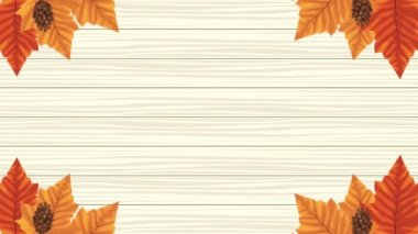 Merhaba sonbahar animasyonu Yapraklar dairesel çerçeve 4k animasyon