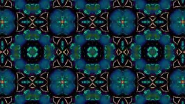 kaleydoskopik fraktal ışık iplikleri birleşir ve büküm döngüsü