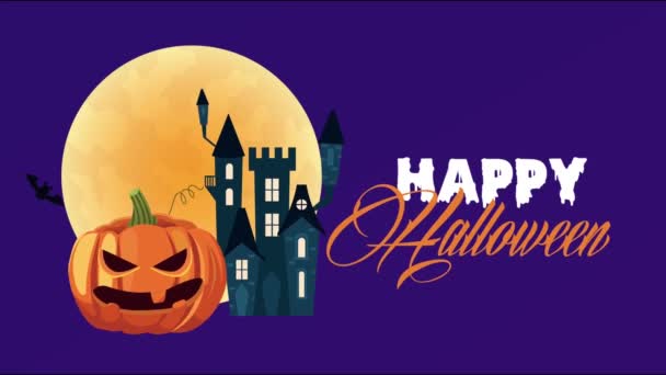 Heureux Halloween scène animée avec animation 4k Vidéo De Stock