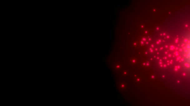 星系抽象背景中的运动红色粒子和恒星 — 图库视频影像