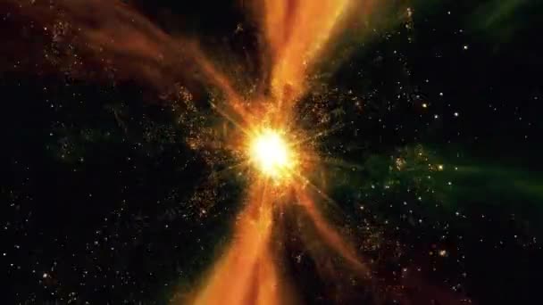 Prostor putující hvězdnými poli v kosmické smyčce — Stock video