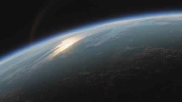Planeta terraformado vista de marte desde el espacio a marte con océanos y plantas — Vídeo de stock